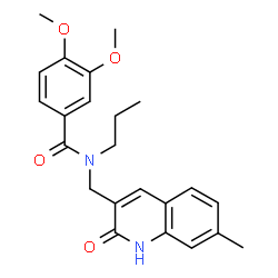ChemSpider 2D Image | 3,4-Dimethoxy-N-[(7-methyl-2-oxo-1,2-dihydro-3-quinolinyl)methyl]-N-propylbenzamide | C23H26N2O4