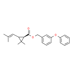 ChemSpider 2D Image | 3-Phenoxybenzyl (1R)-2,2-dimethyl-3-(2-methyl-1-propen-1-yl)cyclopropanecarboxylate | C23H26O3