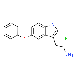 ChemSpider 2D Image | 2-(2-Methyl-5-phenoxy-1H-indol-3-yl)ethanamine hydrochloride (1:1) | C17H19ClN2O