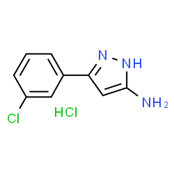 ChemSpider 2D Image | 3-(3-Chlorophenyl)-1H-pyrazol-5-amine hydrochloride (1:1) | C9H9Cl2N3