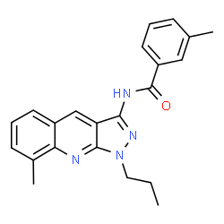 ChemSpider 2D Image | 3-Methyl-N-(8-methyl-1-propyl-1H-pyrazolo[3,4-b]quinolin-3-yl)benzamide | C22H22N4O