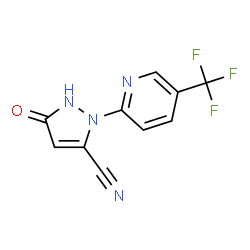ChemSpider 2D Image | 5-Oxo-2-[5-(trifluoromethyl)-2-pyridinyl]-2,5-dihydro-1H-pyrazole-3-carbonitrile | C10H5F3N4O