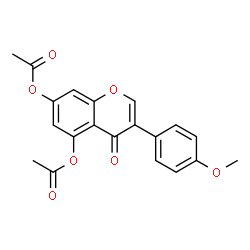 ChemSpider 2D Image | 3-(4-Methoxyphenyl)-4-oxo-4H-chromene-5,7-diyl diacetate | C20H16O7