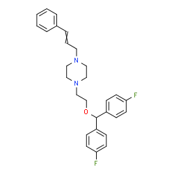 ChemSpider 2D Image | 1-{2-[Bis(4-fluorophenyl)methoxy]ethyl}-4-cinnamylpiperazine | C28H30F2N2O