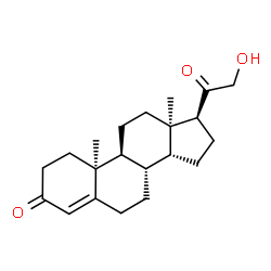 ChemSpider 2D Image | (10alpha,13alpha,14beta)-21-Hydroxypregn-4-ene-3,20-dione | C21H30O3