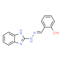 ChemSpider 2D Image | 2-[(E)-(1H-Benzimidazol-2-ylhydrazono)methyl]phenol | C14H12N4O