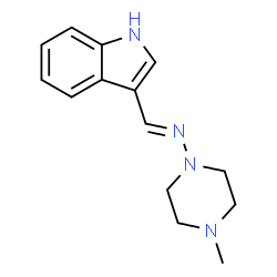 ChemSpider 2D Image | N-[(E)-1H-Indol-3-ylmethylene]-4-methylpiperazin-1-amine | C14H18N4