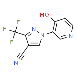 ChemSpider 2D Image | 1-(4-Hydroxy-3-pyridinyl)-3-(trifluoromethyl)-1H-pyrazole-4-carbonitrile | C10H5F3N4O
