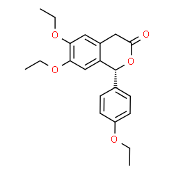ChemSpider 2D Image | (1R)-6,7-Diethoxy-1-(4-ethoxyphenyl)-1,4-dihydro-3H-isochromen-3-one | C21H24O5