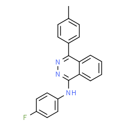 ChemSpider 2D Image | N-(4-Fluorophenyl)-4-(4-methylphenyl)-1-phthalazinamine | C21H16FN3