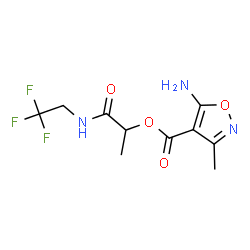 ChemSpider 2D Image | 1-Oxo-1-[(2,2,2-trifluoroethyl)amino]-2-propanyl 5-amino-3-methyl-1,2-oxazole-4-carboxylate | C10H12F3N3O4