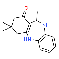 ChemSpider 2D Image | 3,3,11-Trimethyl-2,3,4,5,10,11-hexahydro-1H-dibenzo[b,e][1,4]diazepin-1-one | C16H20N2O