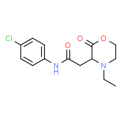 ChemSpider 2D Image | N-(4-Chlorophenyl)-2-(4-ethyl-2-oxo-3-morpholinyl)acetamide | C14H17ClN2O3