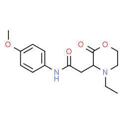 ChemSpider 2D Image | 2-(4-Ethyl-2-oxo-3-morpholinyl)-N-(4-methoxyphenyl)acetamide | C15H20N2O4