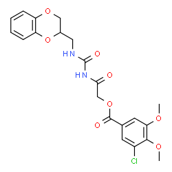 ChemSpider 2D Image | 2-{[(2,3-Dihydro-1,4-benzodioxin-2-ylmethyl)carbamoyl]amino}-2-oxoethyl 3-chloro-4,5-dimethoxybenzoate | C21H21ClN2O8