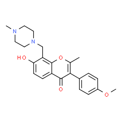 ChemSpider 2D Image | 7-Hydroxy-3-(4-methoxyphenyl)-2-methyl-8-[(4-methyl-1-piperazinyl)methyl]-4H-chromen-4-one | C23H26N2O4