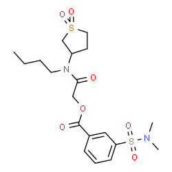 ChemSpider 2D Image | 2-[Butyl(1,1-dioxidotetrahydro-3-thiophenyl)amino]-2-oxoethyl 3-(dimethylsulfamoyl)benzoate | C19H28N2O7S2