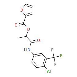 ChemSpider 2D Image | 1-{[4-Chloro-3-(trifluoromethyl)phenyl]amino}-1-oxo-2-propanyl 2-furoate | C15H11ClF3NO4