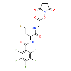ChemSpider 2D Image | 2,5-Dioxo-1-pyrrolidinyl N-(pentafluorobenzoyl)-L-methionylglycinate | C18H16F5N3O6S