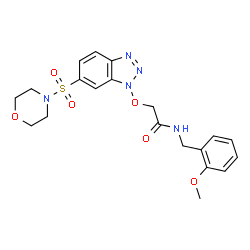 ChemSpider 2D Image | N-(2-Methoxybenzyl)-2-{[6-(4-morpholinylsulfonyl)-1H-benzotriazol-1-yl]oxy}acetamide | C20H23N5O6S