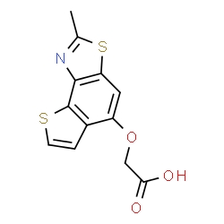 ChemSpider 2D Image | [(2-Methylthieno[2,3-e][1,3]benzothiazol-5-yl)oxy]acetic acid | C12H9NO3S2