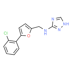 ChemSpider 2D Image | N-{[5-(2-Chlorophenyl)-2-furyl]methyl}-1H-1,2,4-triazol-3-amine | C13H11ClN4O