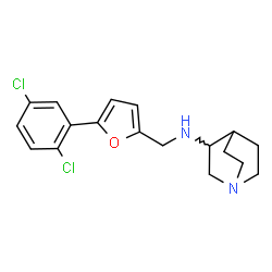 ChemSpider 2D Image | N-{[5-(2,5-Dichlorophenyl)-2-furyl]methyl}quinuclidin-3-amine | C18H20Cl2N2O