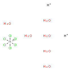ChemSpider 2D Image | Hydrogen hexachloroplatinate(2-) hydrate (2:1:6) | H14Cl6O6Pt
