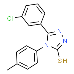 ChemSpider 2D Image | 5-(3-Chlorophenyl)-2,4-dihydro-4-(4-methylphenyl)-3H-1,2,4-triazole-3-thione | C15H12ClN3S
