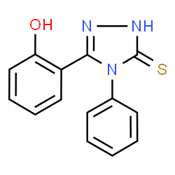 ChemSpider 2D Image | 2,4-Dihydro-5-(2-hydroxyphenyl)-4-phenyl-3H-1,2,4-triazole-3-thione | C14H11N3OS