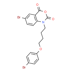 ChemSpider 2D Image | 6-Bromo-1-[4-(4-bromophenoxy)butyl]-2H-3,1-benzoxazine-2,4(1H)-dione | C18H15Br2NO4