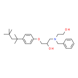 ChemSpider 2D Image | 1-[Benzyl(2-hydroxyethyl)amino]-3-[4-(2,4,4-trimethyl-2-pentanyl)phenoxy]-2-propanol | C26H39NO3