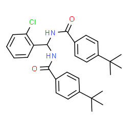 ChemSpider 2D Image | N,N'-[(2-Chlorophenyl)methylene]bis(4-tert-butylbenzamide) | C29H33ClN2O2