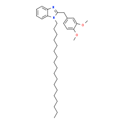 ChemSpider 2D Image | 2-(3,4-Dimethoxybenzyl)-1-octadecyl-1H-benzimidazole | C34H52N2O2