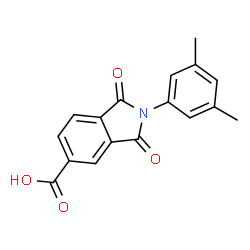 ChemSpider 2D Image | 2-(3,5-Dimethylphenyl)-1,3-dioxo-5-isoindolinecarboxylic acid | C17H13NO4