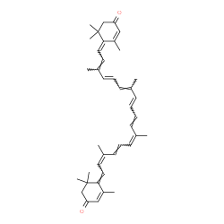 ChemSpider 2D Image | (6Z,6'E,8E,8'Z,10E,10'E,12E,12'Z,14E,14'E)-4,4'-Didehydro-beta,beta-carotene-3,3'-dione | C40H50O2