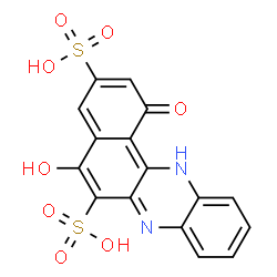 ChemSpider 2D Image | 5-Hydroxy-1-oxo-1,12-dihydrobenzo[a]phenazine-3,6-disulfonic acid | C16H10N2O8S2