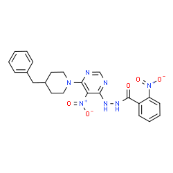 ChemSpider 2D Image | N'-[6-(4-Benzylpiperidin-1-yl)-5-nitropyrimidin-4-yl]-2-nitrobenzohydrazide | C23H23N7O5