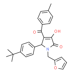 ChemSpider 2D Image | 5-(4-tert-Butylphenyl)-1-(2-furylmethyl)-3-hydroxy-4-(4-methylbenzoyl)-1,5-dihydro-2H-pyrrol-2-one | C27H27NO4