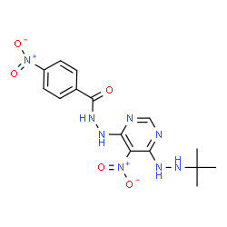 ChemSpider 2D Image | N'-[6-(2-tert-Butylhydrazino)-5-nitropyrimidin-4-yl]-4-nitrobenzohydrazide | C15H18N8O5