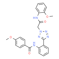 ChemSpider 2D Image | 4-Methoxy-N-[2-(2-{2-[(2-methoxyphenyl)amino]-2-oxoethyl}-2H-tetrazol-5-yl)phenyl]benzamide | C24H22N6O4