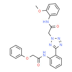 ChemSpider 2D Image | N-[2-(2-{2-[(2-Methoxyphenyl)amino]-2-oxoethyl}-2H-tetrazol-5-yl)phenyl]-2-phenoxyacetamide | C24H22N6O4