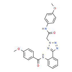 ChemSpider 2D Image | 4-Methoxy-N-[2-(2-{2-[(4-methoxyphenyl)amino]-2-oxoethyl}-2H-tetrazol-5-yl)phenyl]benzamide | C24H22N6O4