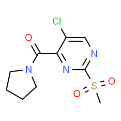 ChemSpider 2D Image | [5-Chloro-2-(methylsulfonyl)-4-pyrimidinyl](1-pyrrolidinyl)methanone | C10H12ClN3O3S