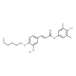 ChemSpider 2D Image | 4-Chloro-3,5-dimethylphenyl (2E)-3-[4-(hexyloxy)-3-methoxyphenyl]acrylate | C24H29ClO4