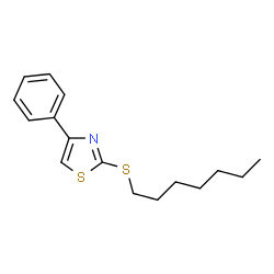 ChemSpider 2D Image | 2-(Heptylsulfanyl)-4-phenyl-1,3-thiazole | C16H21NS2