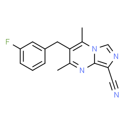 ChemSpider 2D Image | 3-(3-Fluorobenzyl)-2,4-dimethylimidazo[1,5-a]pyrimidine-8-carbonitrile | C16H13FN4