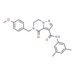 ChemSpider 2D Image | N-(3,5-Dimethylphenyl)-5-(4-methoxybenzyl)-4-oxo-4,5,6,7-tetrahydropyrazolo[1,5-a]pyrazine-3-carboxamide | C23H24N4O3