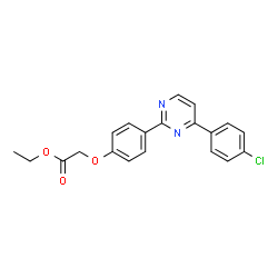 ChemSpider 2D Image | Ethyl {4-[4-(4-chlorophenyl)-2-pyrimidinyl]phenoxy}acetate | C20H17ClN2O3
