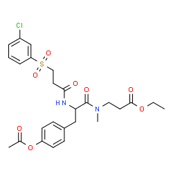 ChemSpider 2D Image | Ethyl O-acetyl-N-{3-[(3-chlorophenyl)sulfonyl]propanoyl}tyrosyl-N-methyl-beta-alaninate | C26H31ClN2O8S